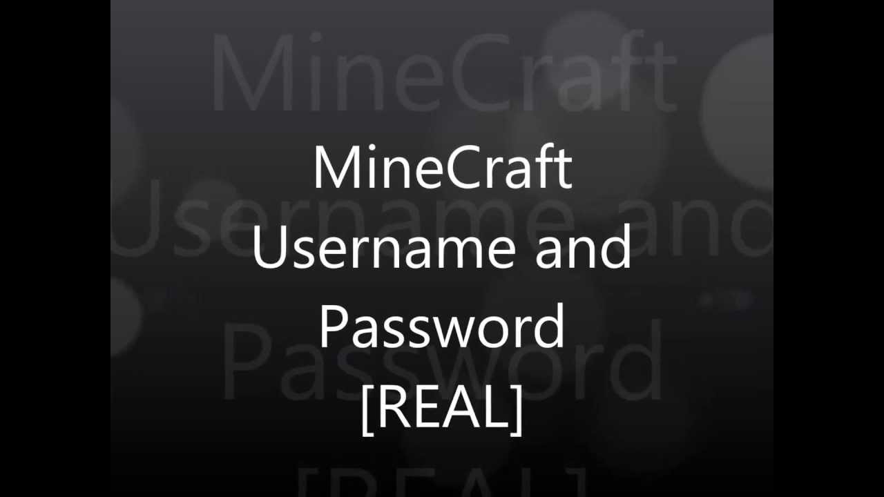 minecraft accounts username and password